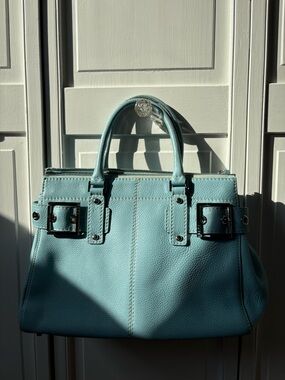 Rafe NY Leather Satchel in Light Teal